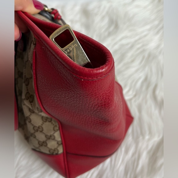 Gucci GG Canvas Red Medium Bree Tote - Picture 14 of 16